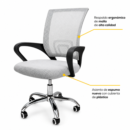 Silla De Oficina  Escritorio Mesh  Color Gris/ Negro