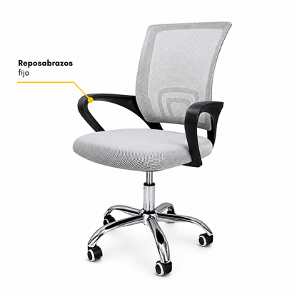 Silla De Oficina  Escritorio Mesh  Color Gris/ Negro