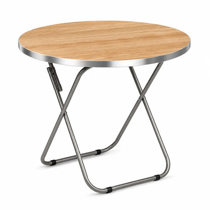 Mesa Plegable Auxiliar Multiuso 80x80 Redonda Marrón