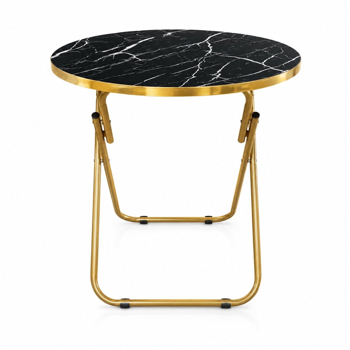 Mesa Plegable Auxiliar Multiuso 80x80 Redonda Negra