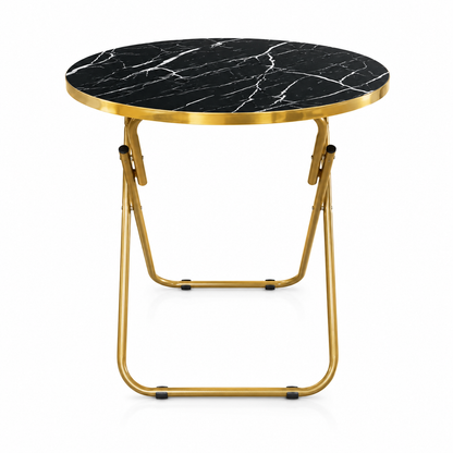 Mesa Plegable Auxiliar Multiuso 80x80 Redonda Negra