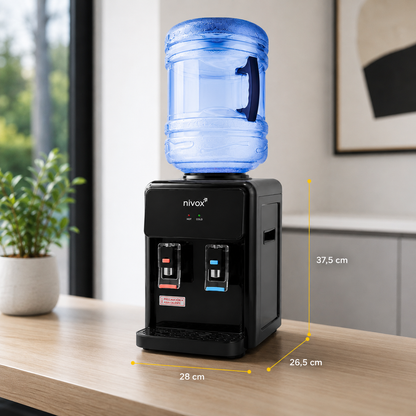 Dispensador de Agua Sobremesa Frío y Caliente Negro Mate | Nivox