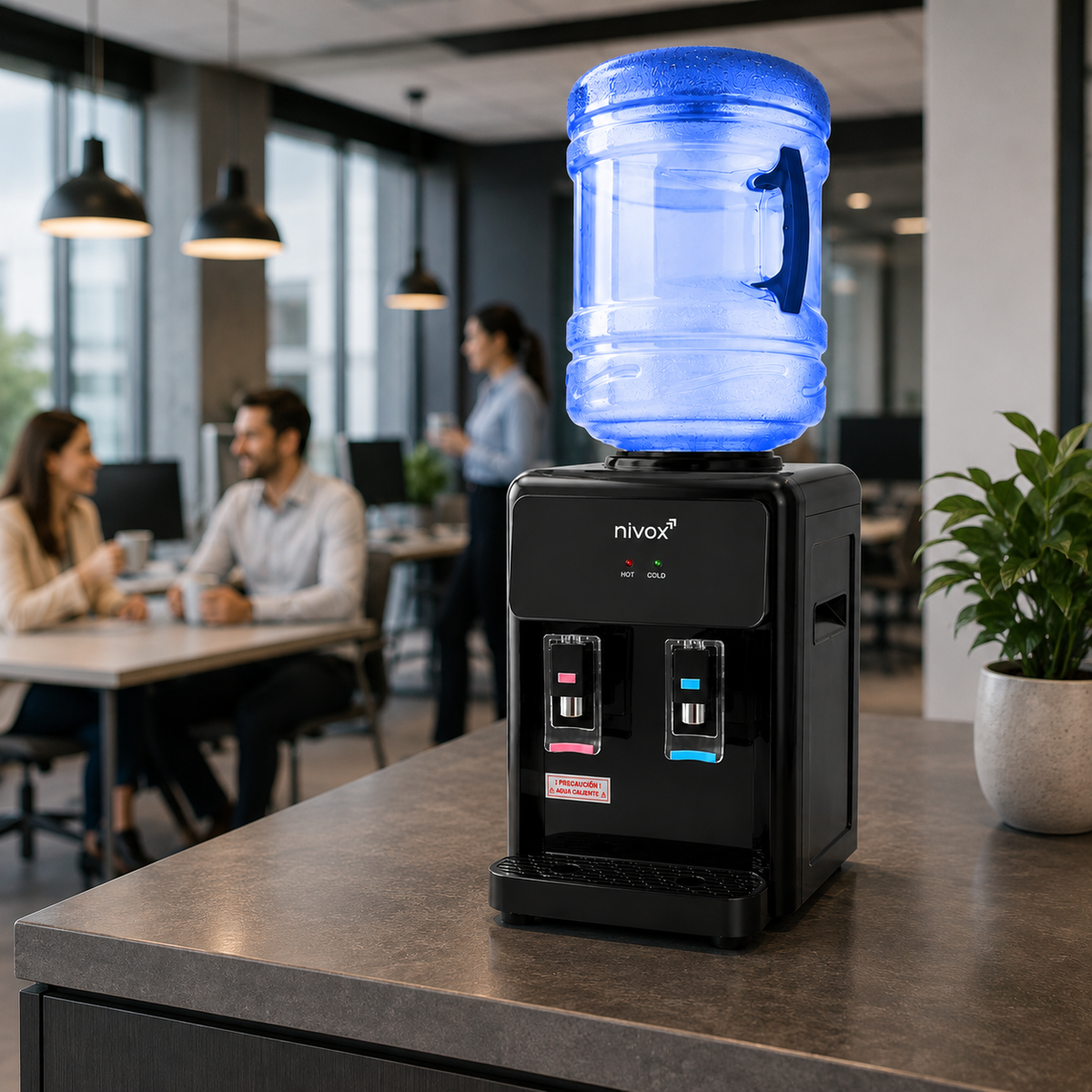 Dispensador de Agua Sobremesa Frío y Caliente Negro Mate | Nivox