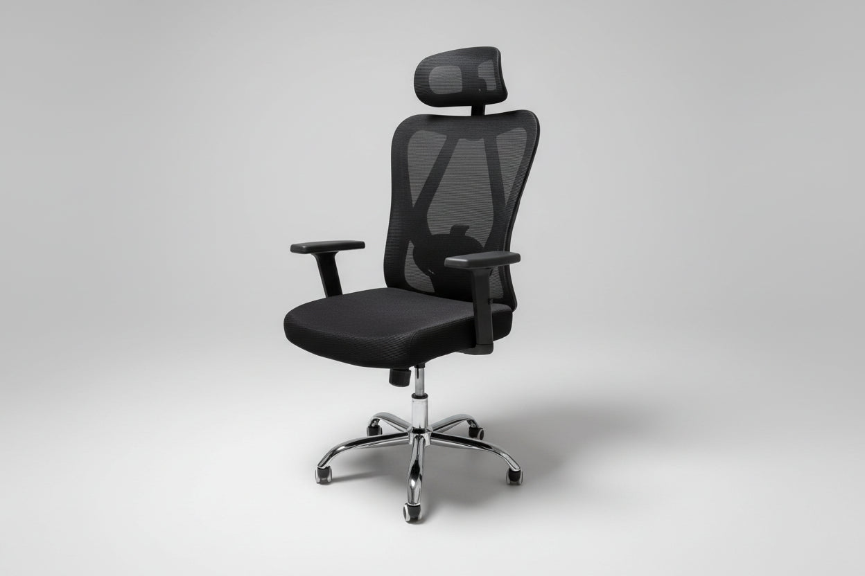 Silla De Escritorio Grecia Alta Brazo Reg Y Cabecero regulable Color Negro