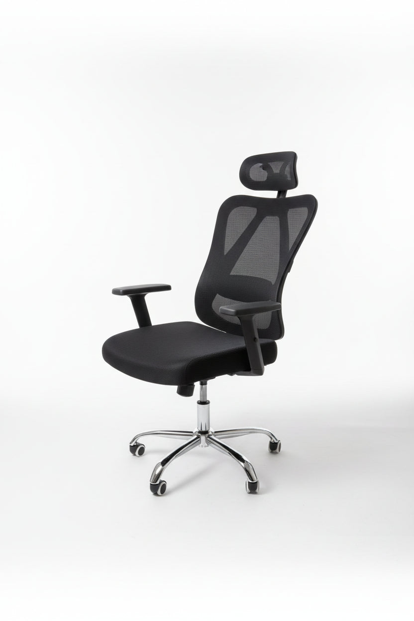 Silla De Escritorio Grecia Alta Brazo Reg Y Cabecero regulable Color Negro