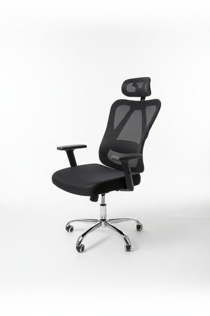 Silla De Escritorio Grecia Alta Brazo Reg Y Cabecero regulable Color Negro