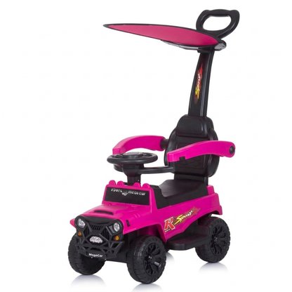 Correpasillos infantil 2 en 1 con toldo, mango guiador y Bluetooth
