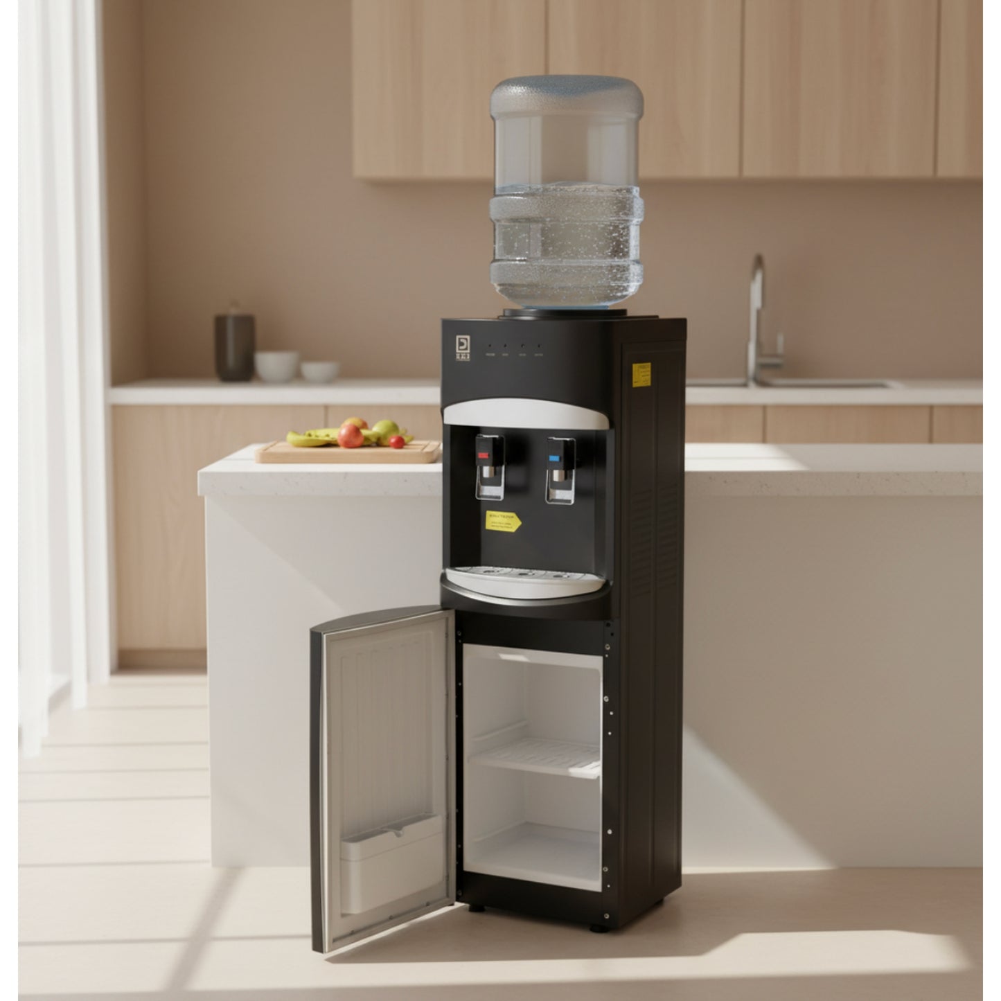 Dispensador de Agua Negro Mate Compresor Mod. LB-88-LC Black 93cm