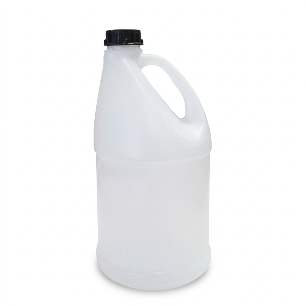 Bidón galonero natural de 3,8 litros con asa y tapa negra sobre fondo blanco
